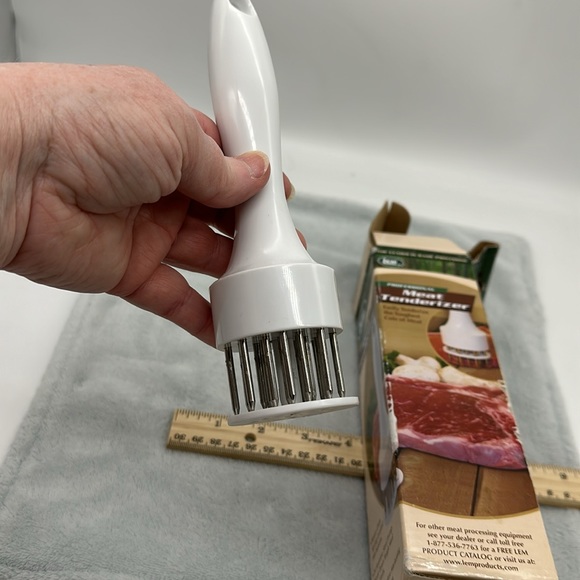 LEM Professional Meat Tenderizer Handheld Stainless Steel & White Plastic - Picture 4 of 8